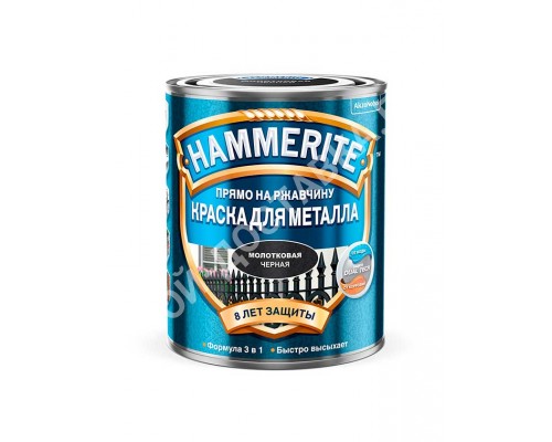Краска по металлу Hammerite (0,75 л) (молотковая черная)