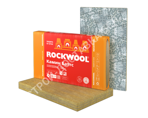 Rockwool Камин Баттс (Firerock). РФ. Толщина 30 мм. В пачке 2,4 м.кв. Цена за лист.